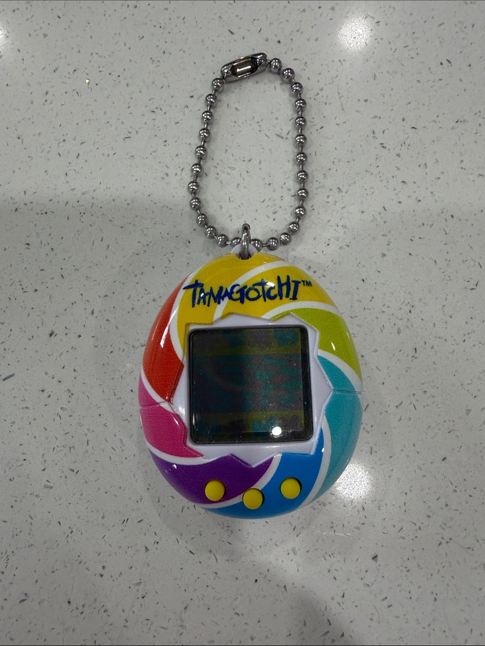 Tamagotchi Multicolor Virtual Pet Keychain - Rainbow